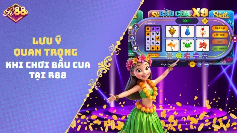 Lưu ý quan trọng khi chơi bầu cua tại R88